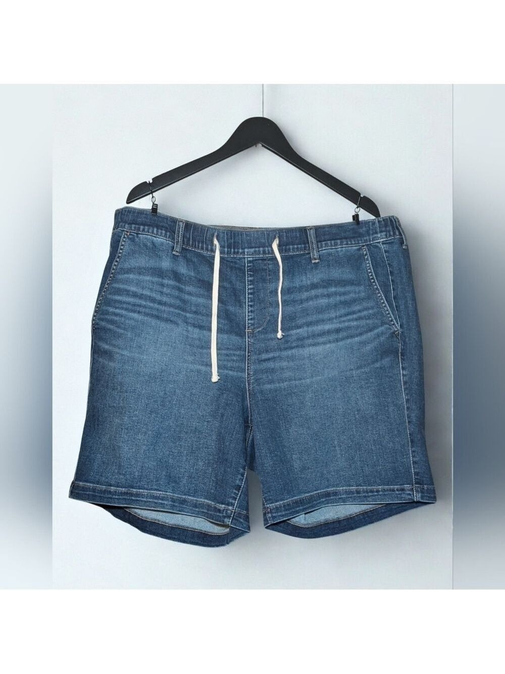Torrid Denim Blue Jean Shorts with White Drawstring